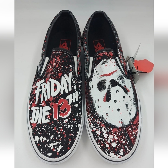Vans HOUSE OF TERROR Classic Slip On Horror Friday 13th Glow in Dark NEW UK 9 - Picture 2 of 16